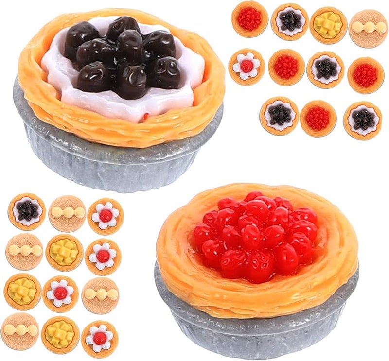 20 Pcs Realistic Resin Egg Tart Display Models For Shop Window Photography Props - Image 1